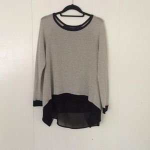 Light gray sweater with a mesh back