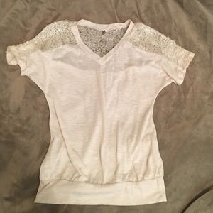 Nude Top With Sequin Details Size Small