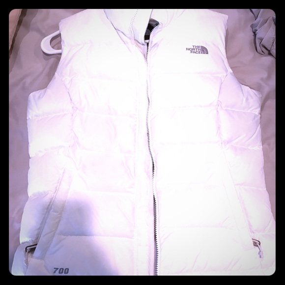White womens north face vest