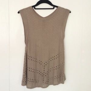 Tan sweater tank top