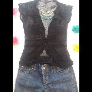 Casual Black lace blazer. Short sleeve
