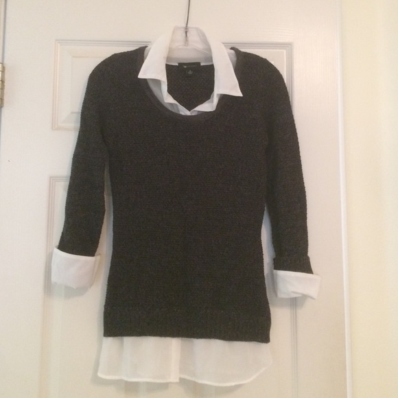 Classy dressy sweater with mock blouse- beautiful!