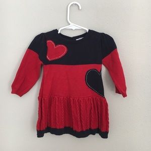 Hartstrings navy blue & red sweater dress toddler