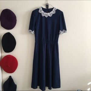 Vintage Navy Blue Dress