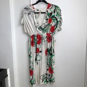 White Dress With Red Flowers