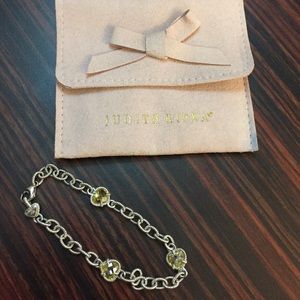 Judith Ripka 3 stone link bracelet (canary hearts)