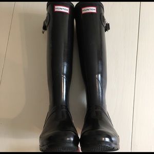 Tall Black Gloss Hunter Rainboots