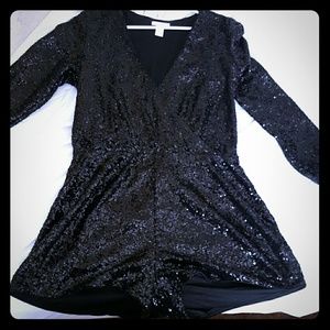 Black sequin romper