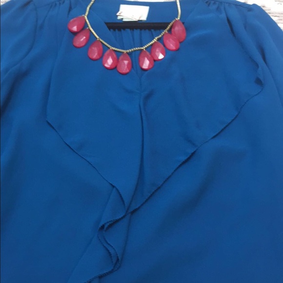 Anthro blouse royal blue