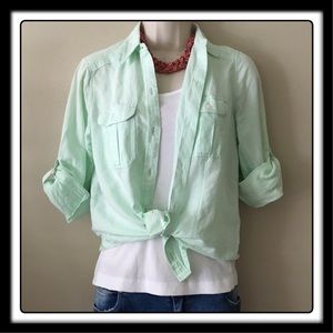 Express Mint Linen Shirt