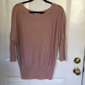 Pink shimmery top, loose fitting