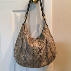 Dana Buchman faux leather snakeskin hobo purse