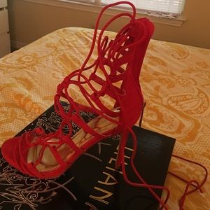 Red Strappy Heels