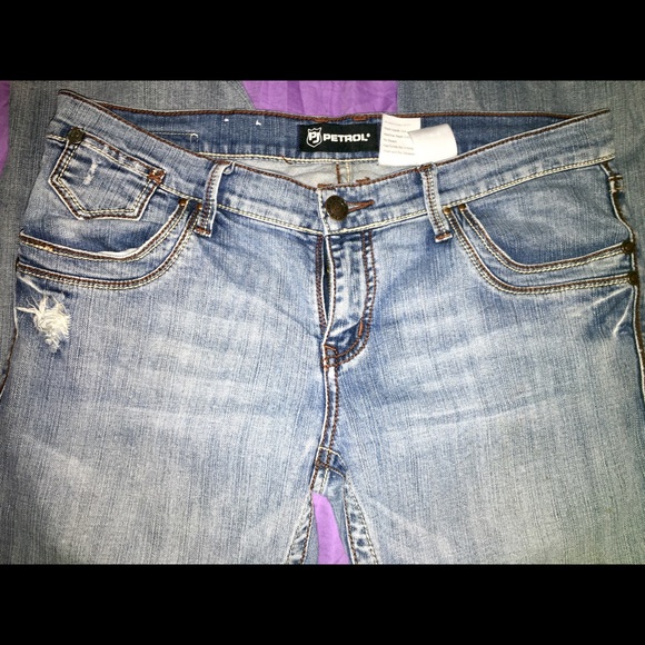 Petrol boot cut "tattoo inspired" denim jeans