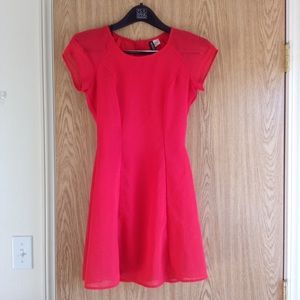 H&M Coral Chiffon Dress