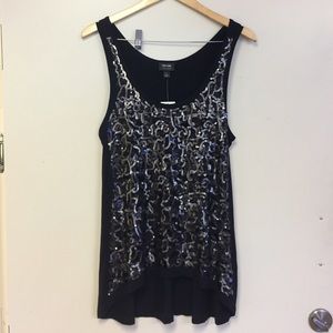 Sequin hi-low tank top