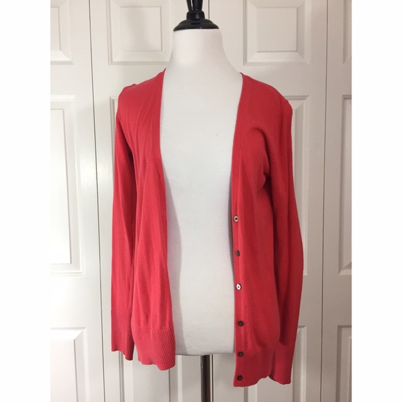 True, bright red old navy cardigan