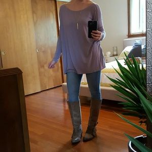 Lavender long sleeved piko top