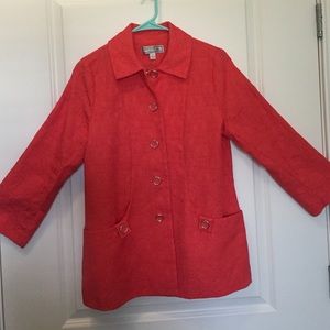 Coral/orange dress attire jacket