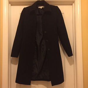 Black wool blend coat