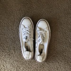 Converse all star white elastic slip ons