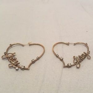 Juicy couture heart bangle earrings