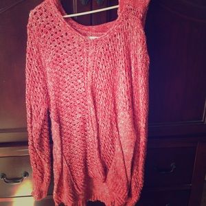Red sweater with hood