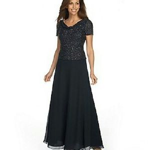 Stunning sequin top floor length gown