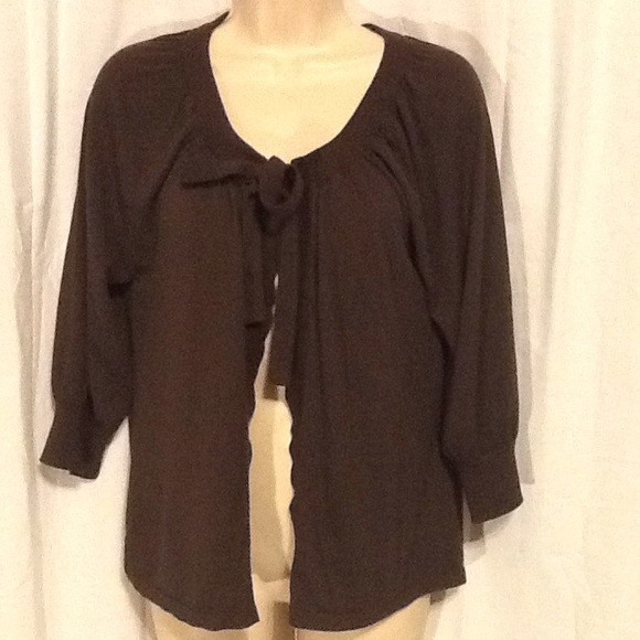 Talbots Brown Shrug Top M