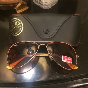 Orange colored ray bans