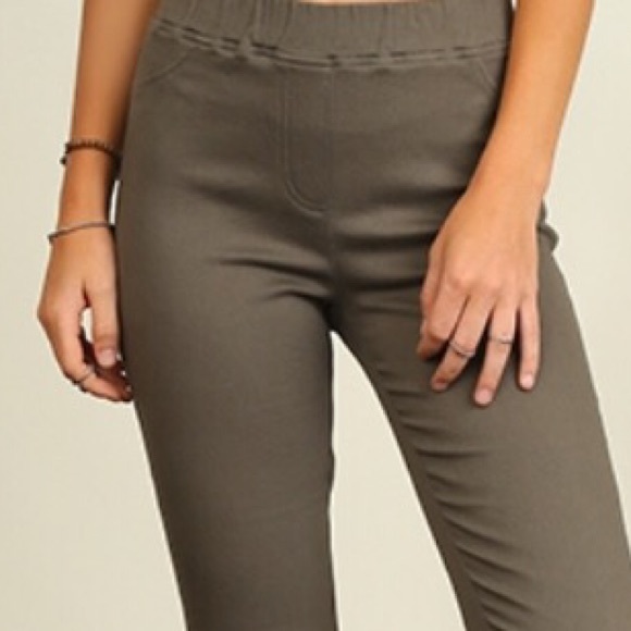 Olive Jeggings leggings with elastic waistband - Picture 2 of 4