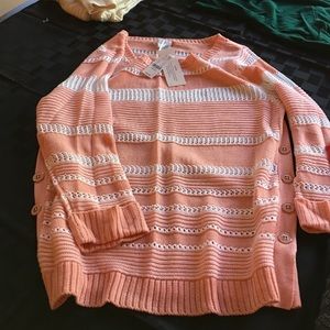 NY&C melon /white sweater/M