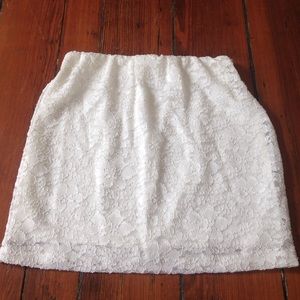 White lace skirt