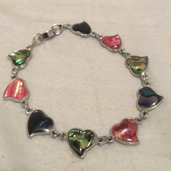 Precious stone heart bracelet