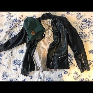 H&M "leather" moto jacket Sz 6