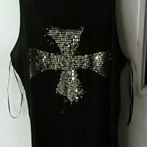 Black cross tank top