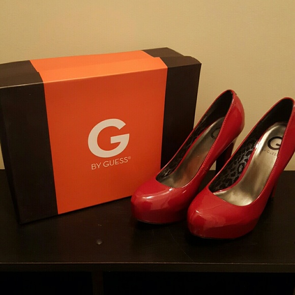 Red Platform Guess heels