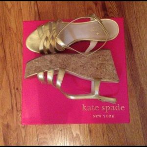 Metallic gold Kate Spade Wedges