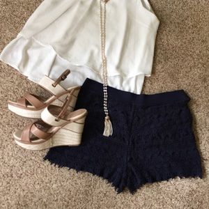 Blue lace express shorts