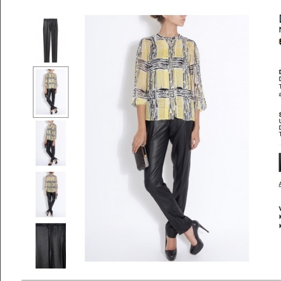 NWT Diane Von Furstenberg Lacquer Trousers.