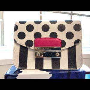 Furla Julia striped & polka dot leather crossbody