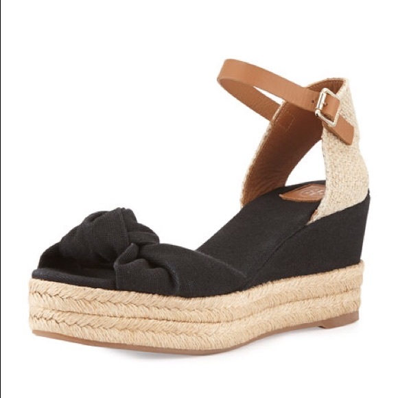 Tory Burch knotted bow wedges
