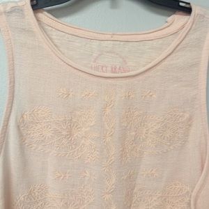 Lucky Brand light pink embroidered tank, NWOT