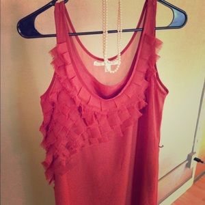Chiffon burnt orange dress by Lauren Conrad