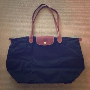Black long champ fold up tote