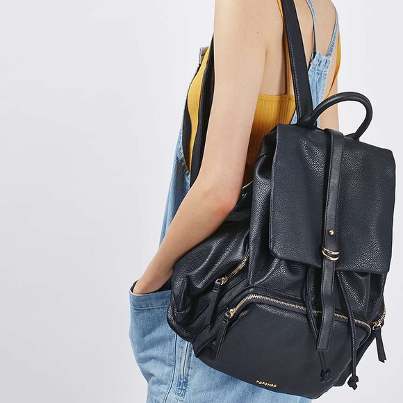 Topshop faux leather backpack