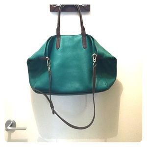 Cole Haan emerald green leather tote