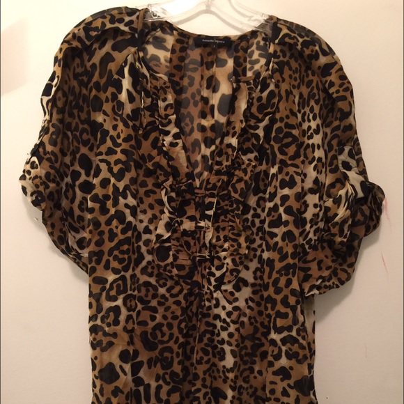 Nanette Lepore Silk Leopard Blouse