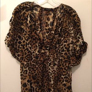 Nanette Lepore Silk Leopard Blouse