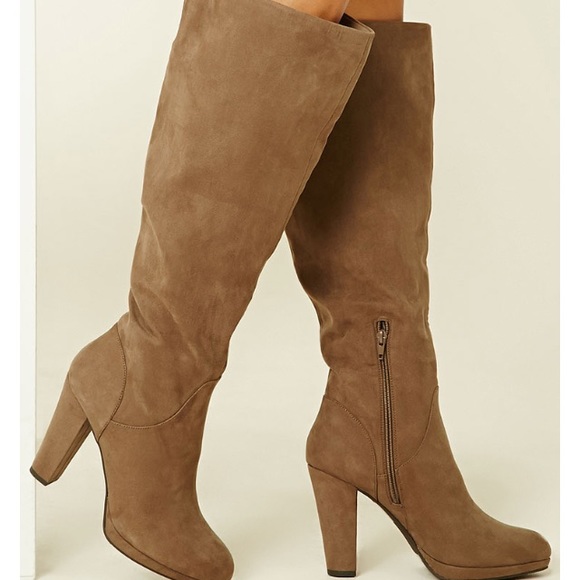 Faux Suede Knee-High Boots🍂🌾🎃